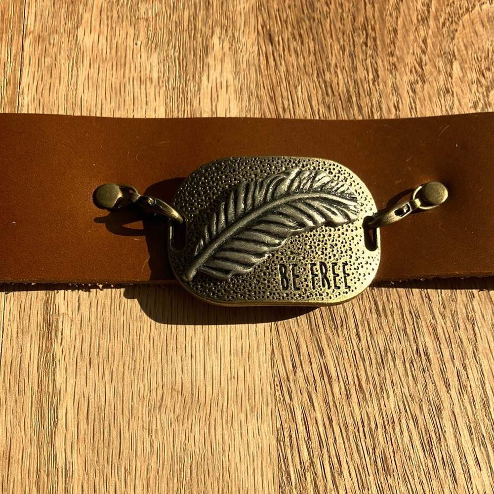Leather Bracelet with pendant size charm.